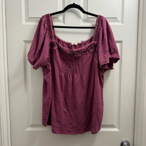 Mason & Belle Tops - Mason & Belle Embroidered Square Neck Top Size 2X